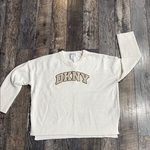 DKNY Women's White Crew Neck Sweater